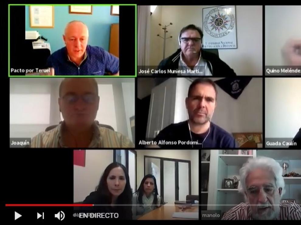 Imagen del encuentro virtual de Teruel Existe