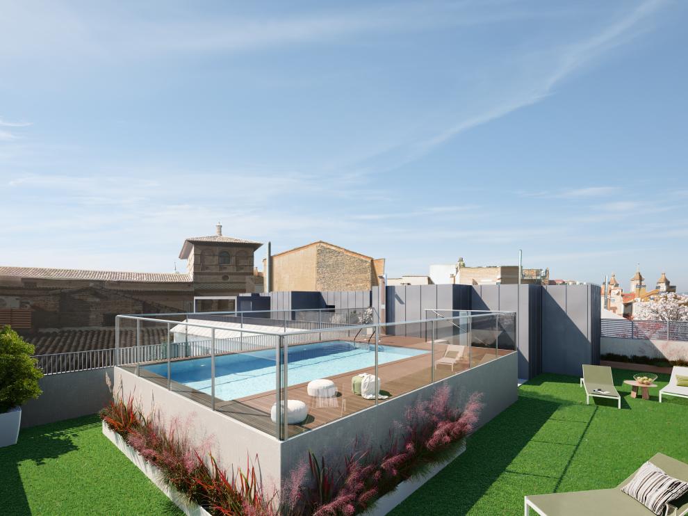 Vivir junto a la plaza de España con piscina y garaje es ahora posible