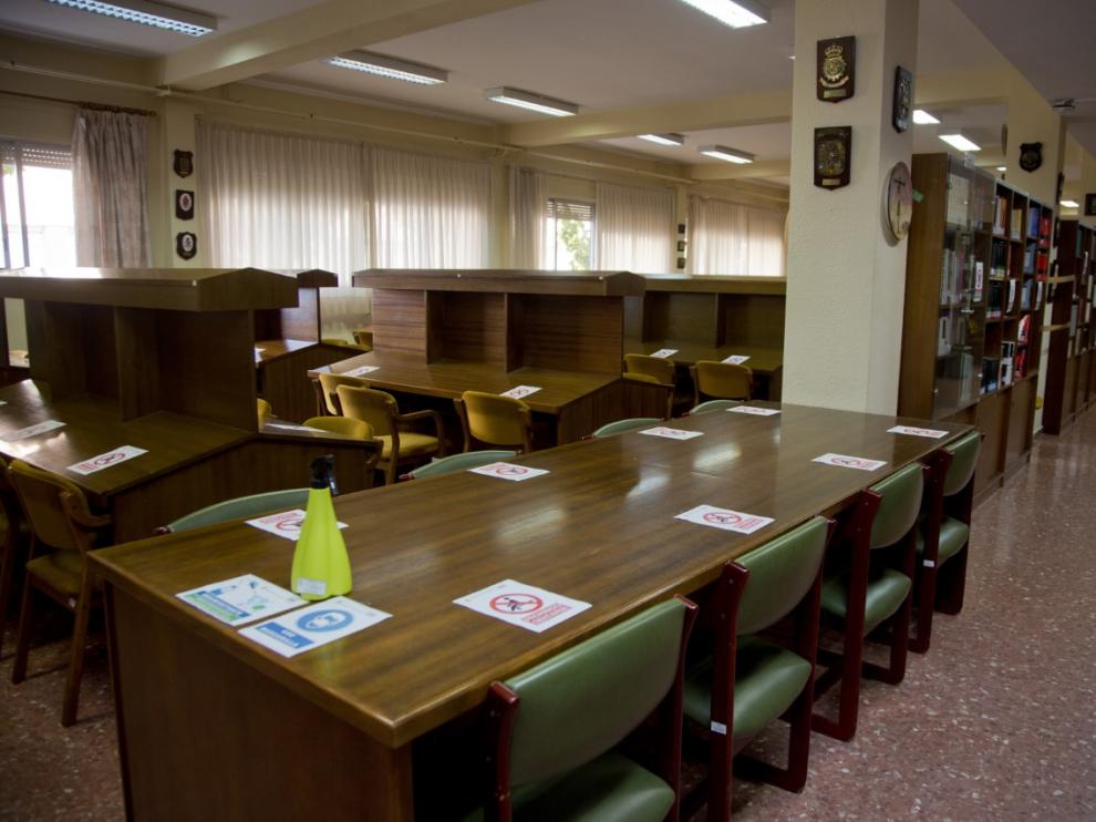 Las instalaciones de la Academia Logística de Calatayud están ya preparadas con las medidas de seguridad para recibir a los alumnos.