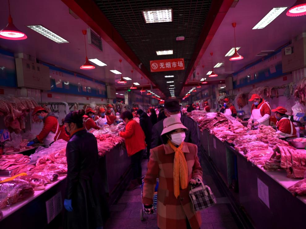 Mercado de Xinfadi, en Pekín.