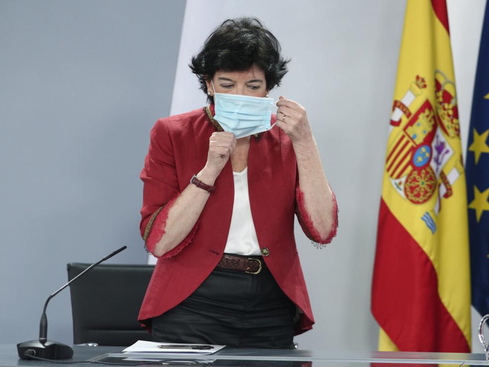 Isabel Celáa en rueda de prensa