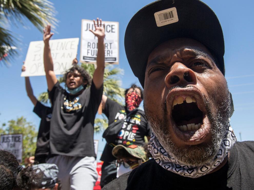 Una protesta en Palmdale.