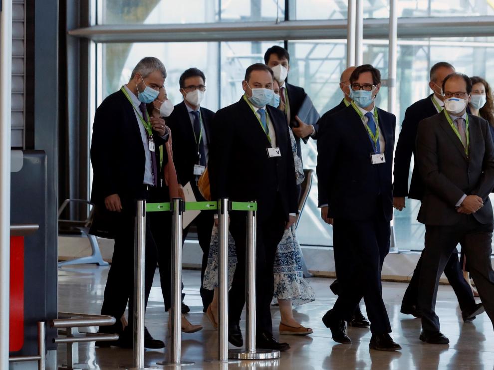 Illa y Ábalos supervisan las medidas de seguridad impuestas en el Aeropuerto Adolfo Suárez Madrid-Barajas