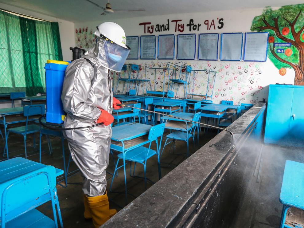 Preparation to reopen the schools after three months lockdown in Sri Lanka