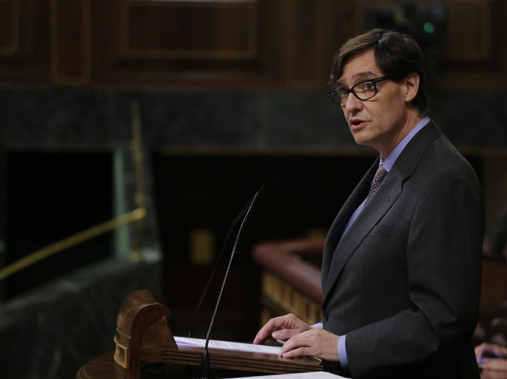 El ministro de Sanidad, Salvador Illa, en el Congreso.