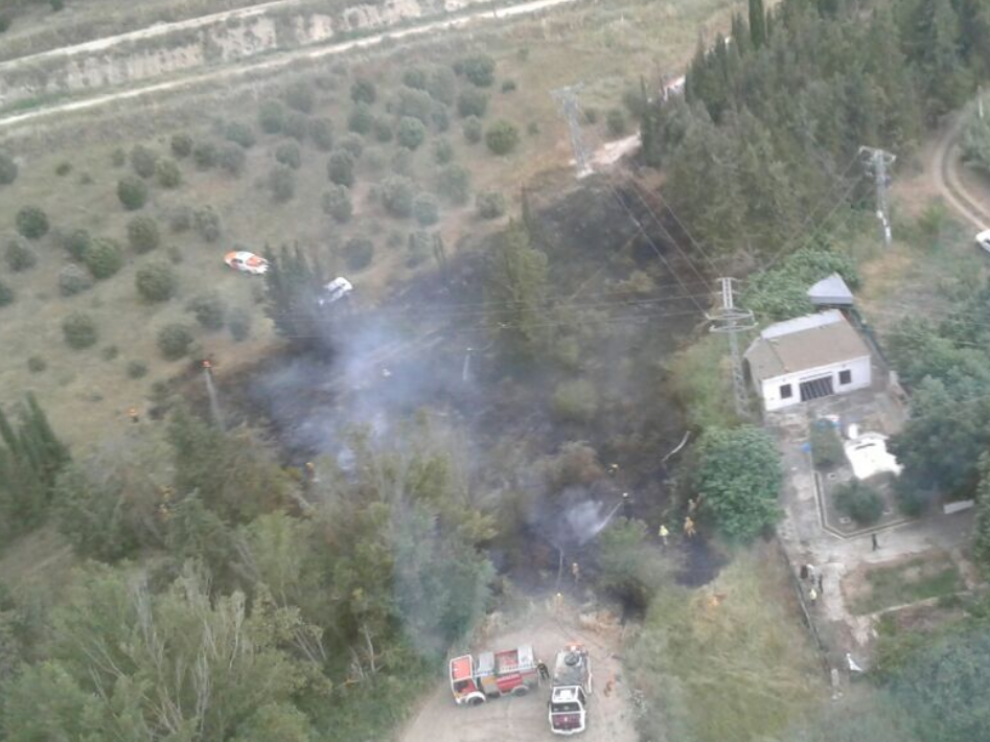Las tormentas provocan un incendio en las Cinco Villas