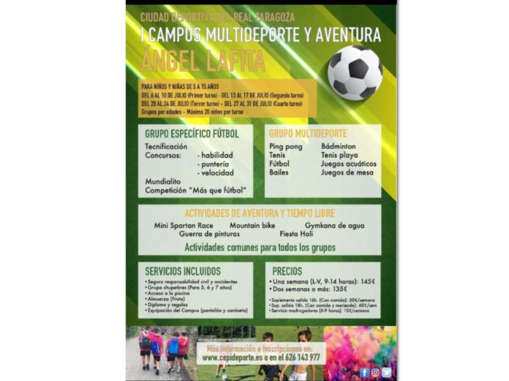 Programa de actividades del campus urbano de Ángel Lafita.