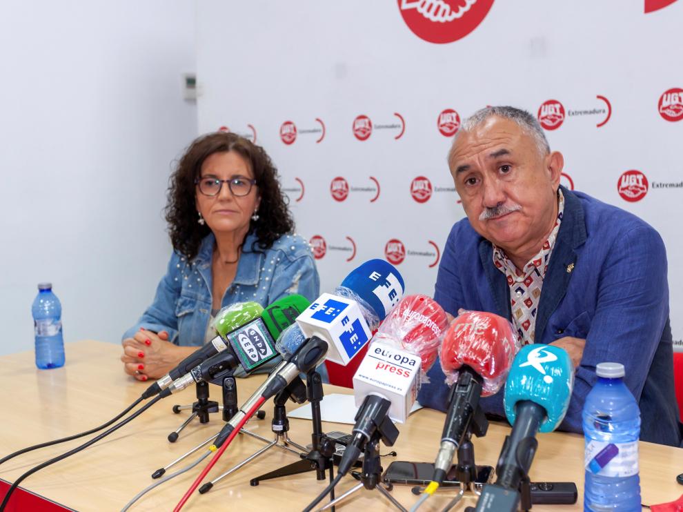 Rueda de prensa del secretario general de UGT, Pepe Álvarez