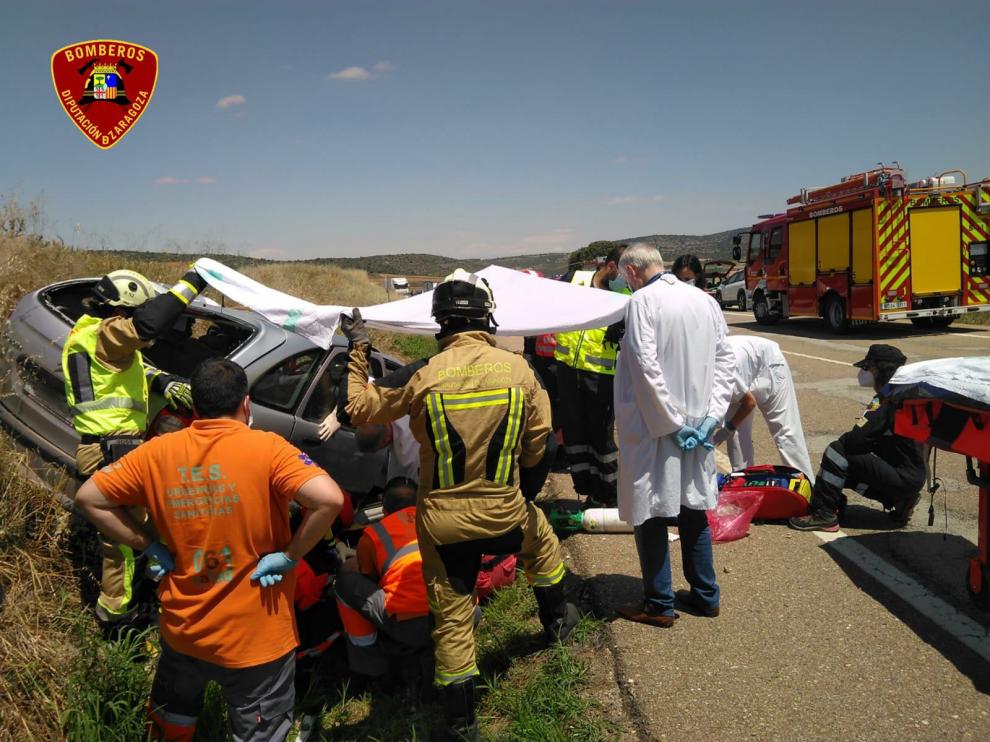 Una persona ha resultado herida en un accidente de tráfico ocurrido esta mañana en la A-222 dentro del término municipal de Muniesa.