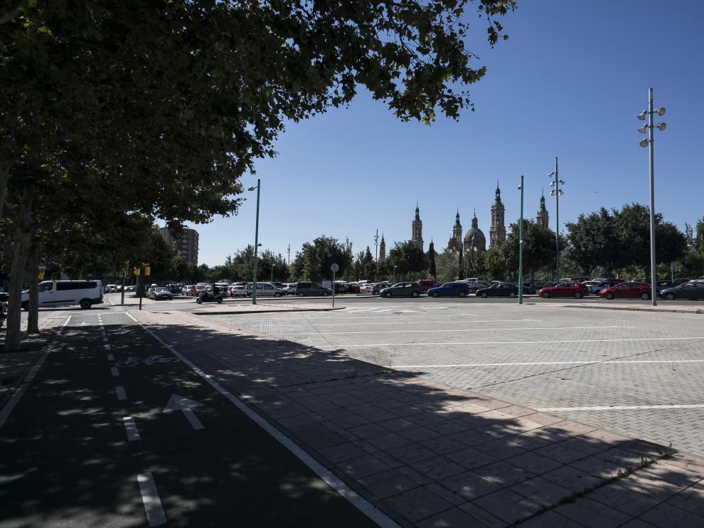 El habitual parquin de los autocares de turistas, vacío a consecuencia del coronavirus