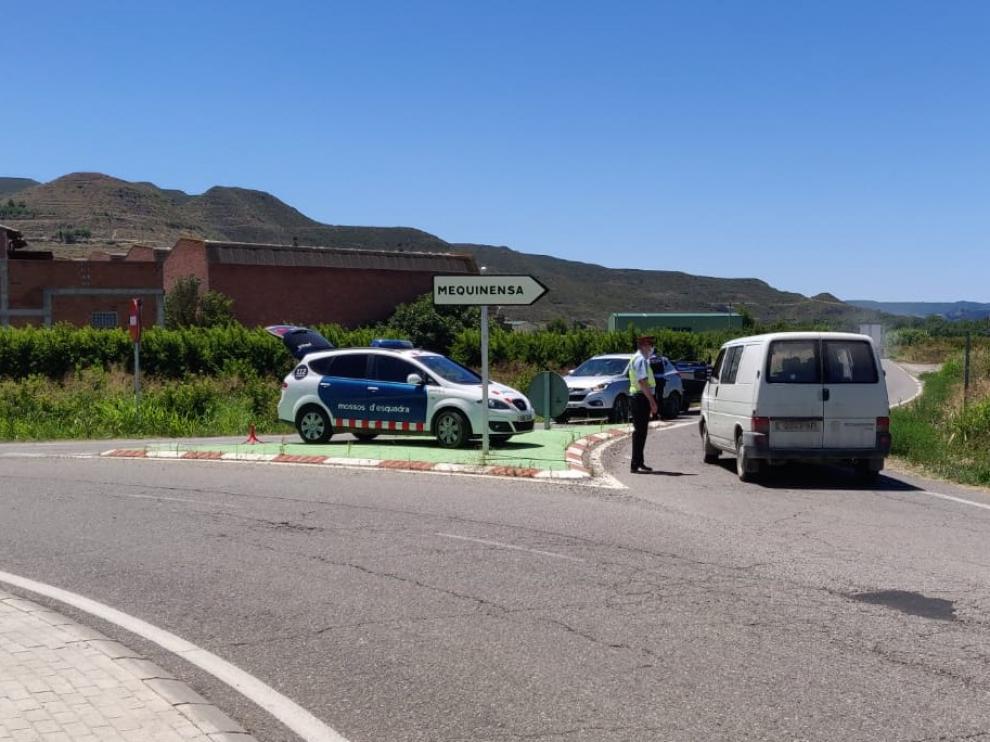 Control de los Mossos d'Esquadra en La Granja d'Escarp, en el límite entre el Bajo Cinca y el Segrià leridano.
