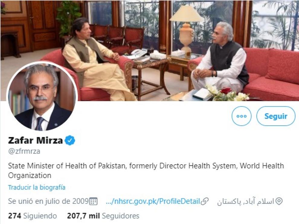 Cuenta de Twitter de Zafar Mirza.