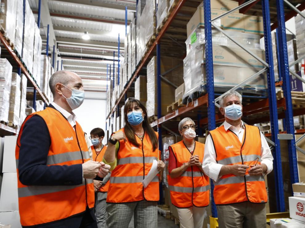 Almacén donde se guardarán provisiones sanitarias en Aragón.