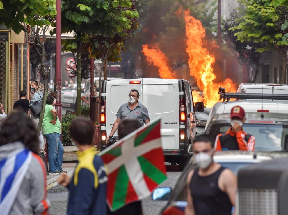 Disturbios durante un acto de VOX en Barakaldo