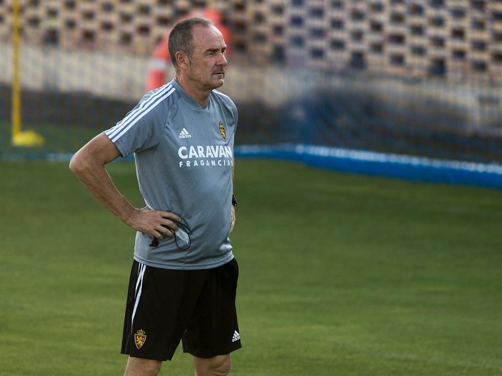 Víctor Fernández, en el último entrenamiento.
