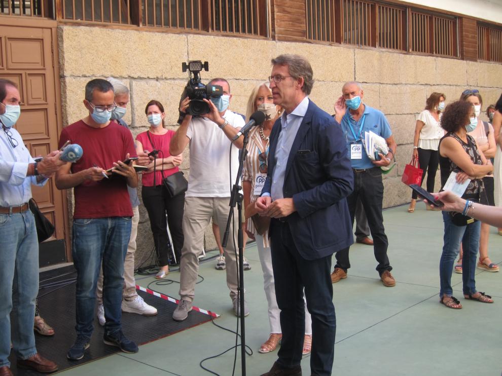 Feijóo tras votar este domingo.