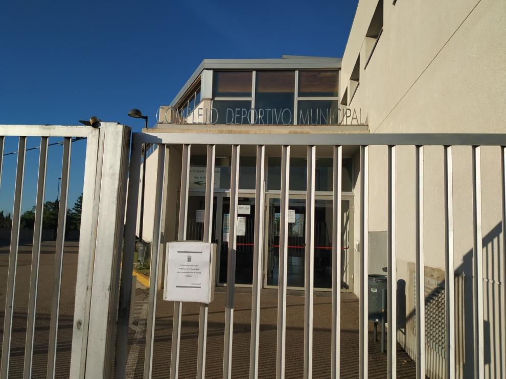 El polideportivo de Tarazona permanece cerrado desde primera hora de la tarde.