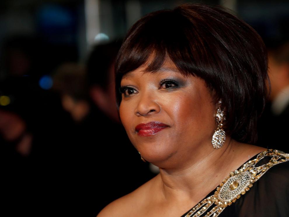 FILE PHOTO: Zindzi Mandela, daughter of former South African president Nelson Mandela, arrives for the Royal premiere of "Mandela: Long Walk to Freedom" in London