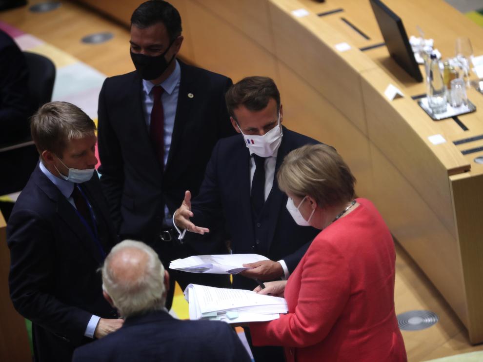 Un momento de la reunión de ayer en Bruselas.