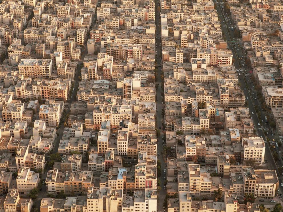 Vista aérea de la ciudad de Teheran