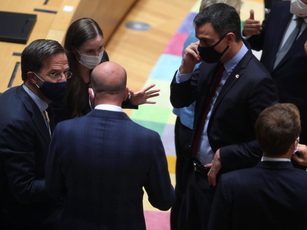 Los líderes europeos reunidos en Bruselas este lunes.