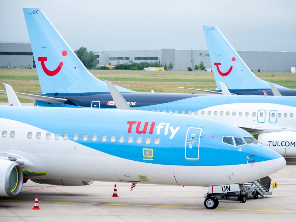 Aviones de la compañía TUIfly en el aeropuerto de Hannover
