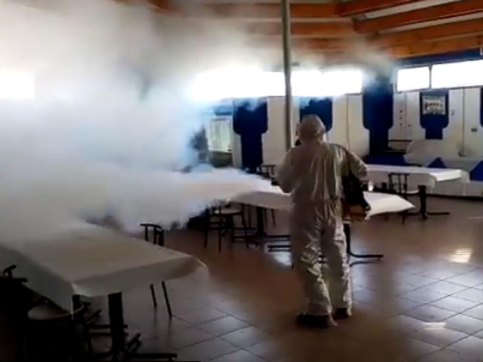 Desinfección en las instalaciones del Real Zaragoza