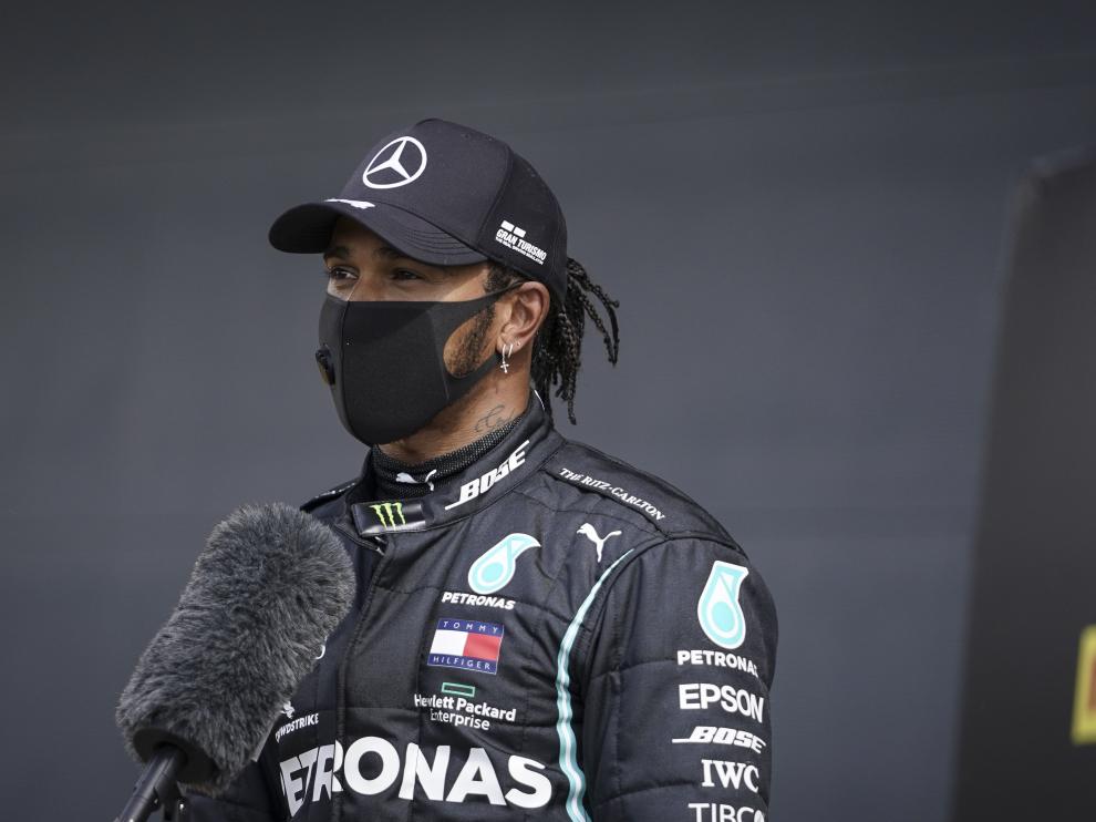 Hamilton, este sábado, tras lograr la 'pole'.