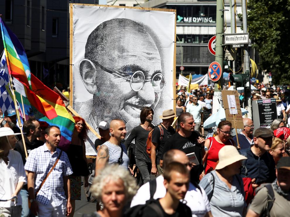 FILE PHOTO: Demonstration against the government's restrictions amid the coronavirus disease (COVID-19) outbreak, in Berlin