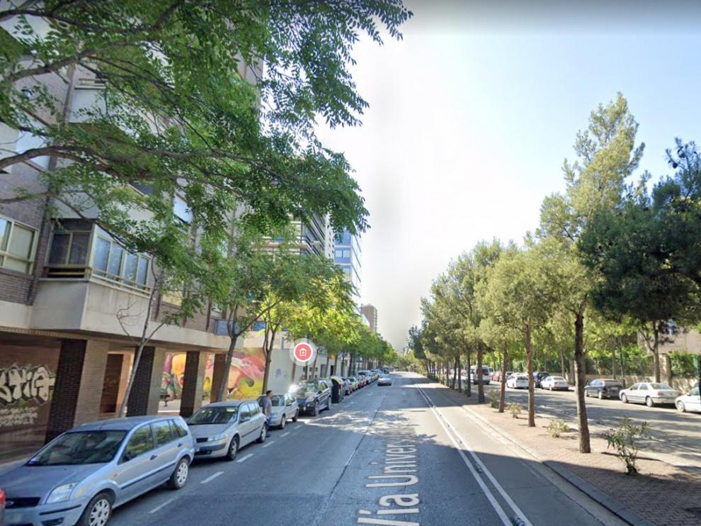 Una imagen de la calle Vía Universitas de Zaragoza.