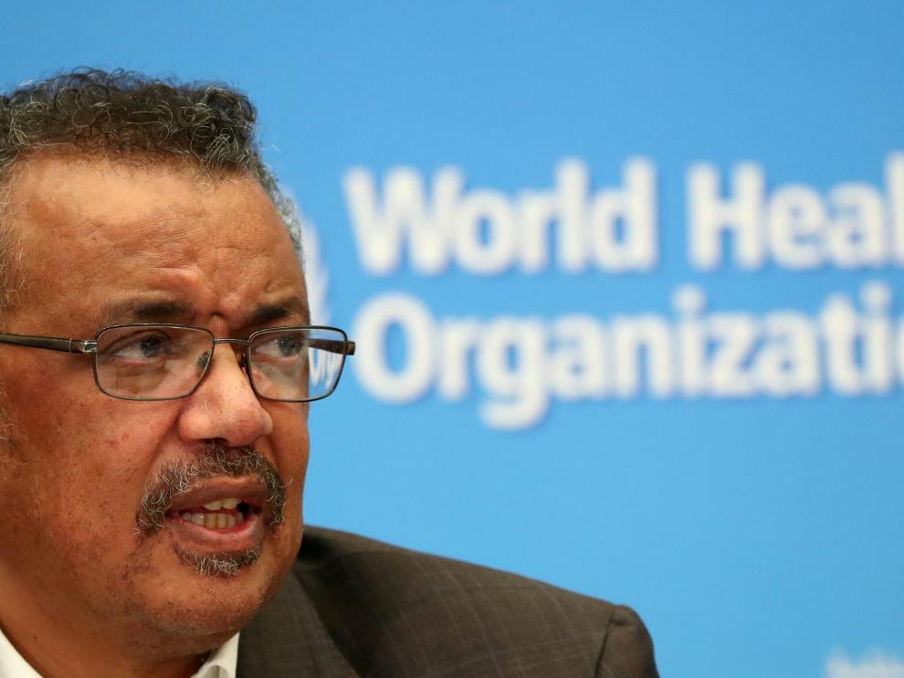 FILE PHOTO: Director-General of the WHO Tedros Adhanom speaks during a news conference in Geneva