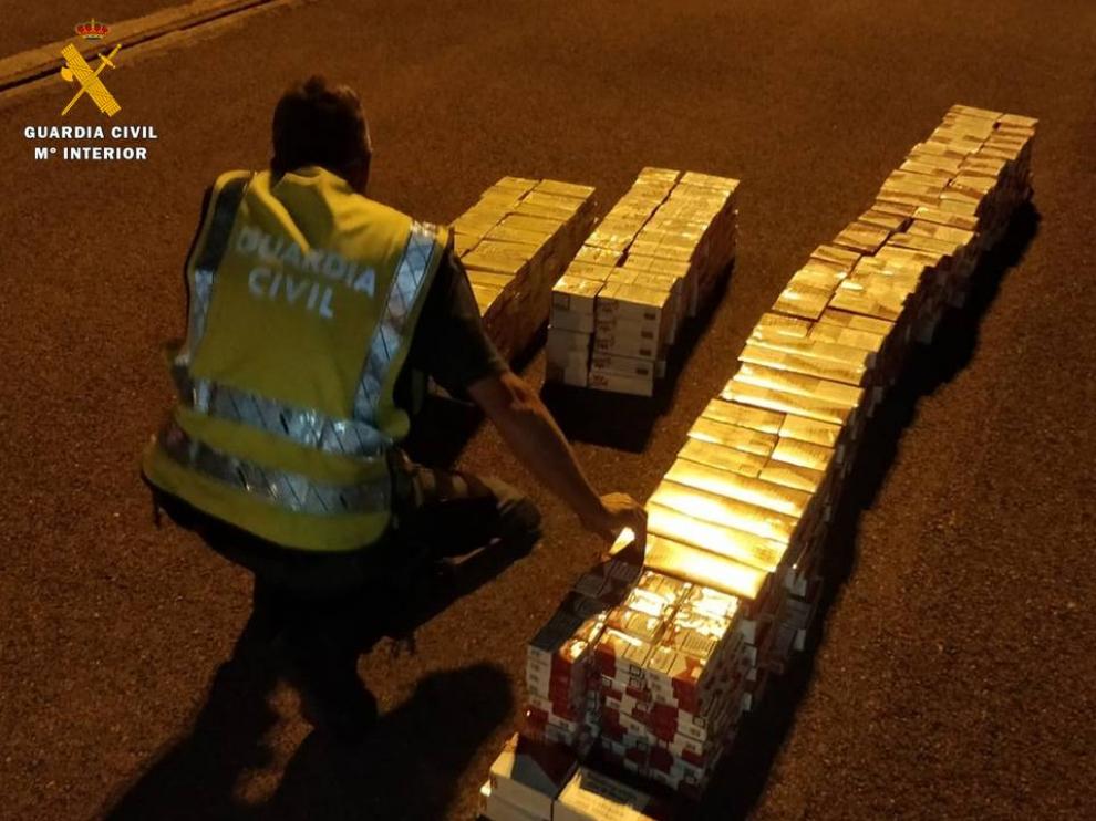 Alijo de tabaco aprehendido por la Guardia Civil de Zaragoza