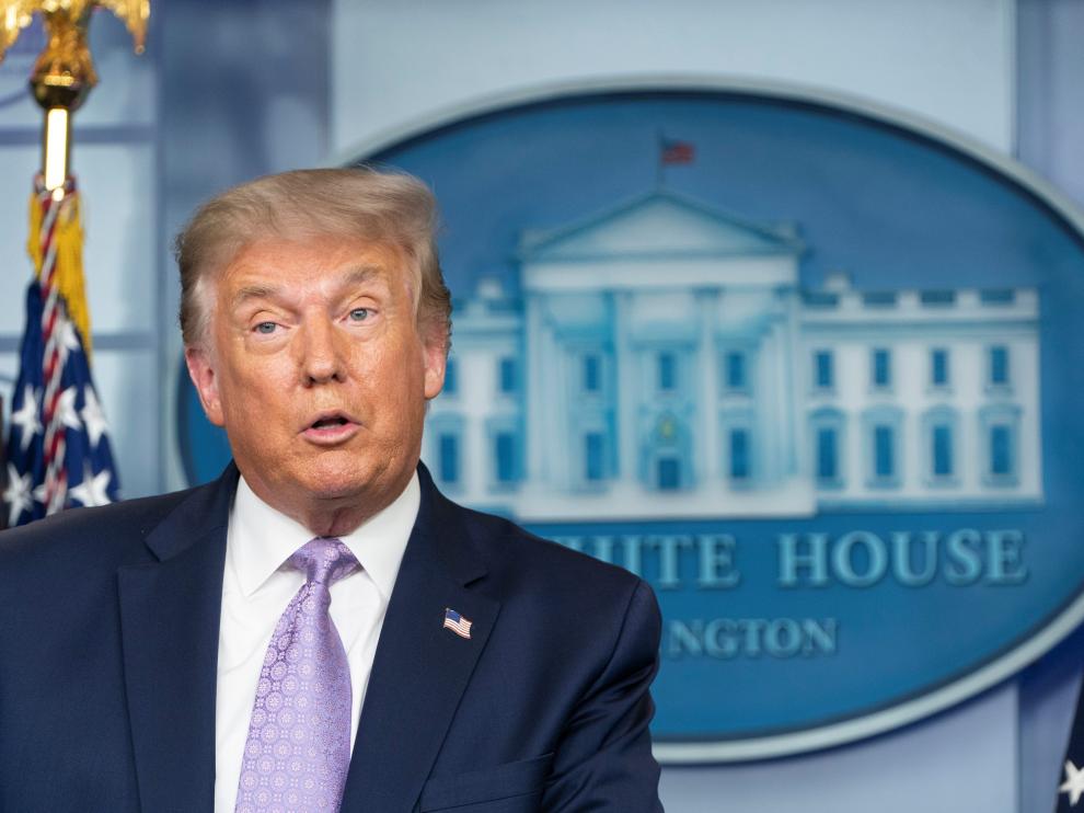 Trump en una conferencia de prensa el miércoles en Washington.