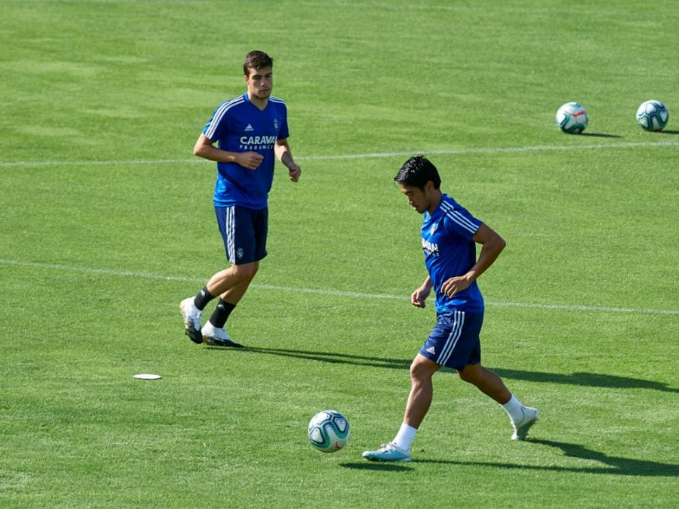 Kagawa y Soro, en el entrenamiento de este viernes, 7 de agosto.