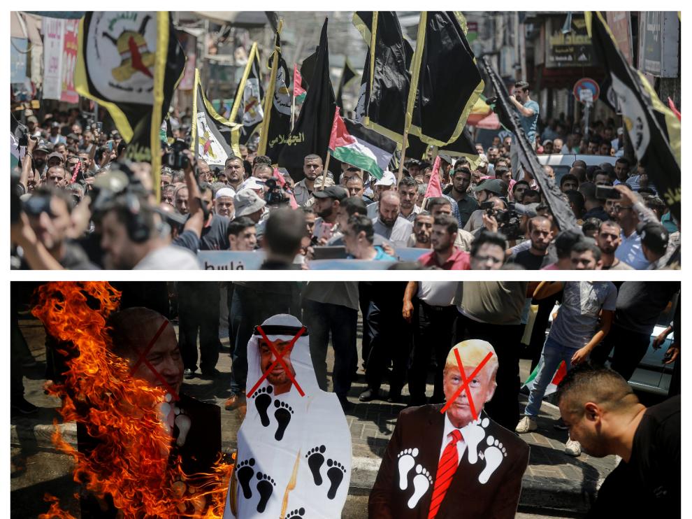 Protestas en Gaza y Abu Dabi
