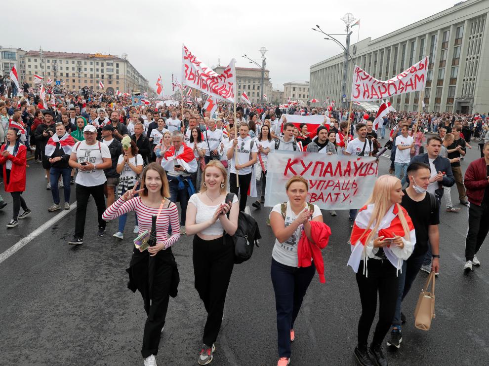 Opposition demonstration to protest against presidential election results in Minsk