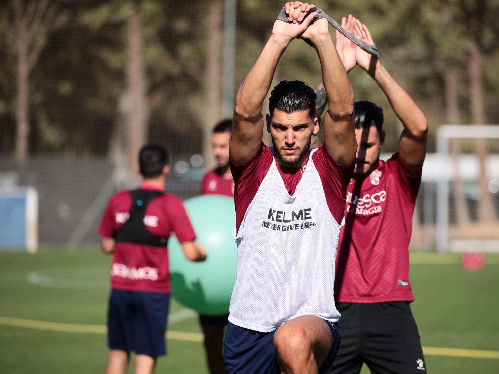 Rafa Mir, en pleno esfuerzo durante la sesión matinal de este lunes.