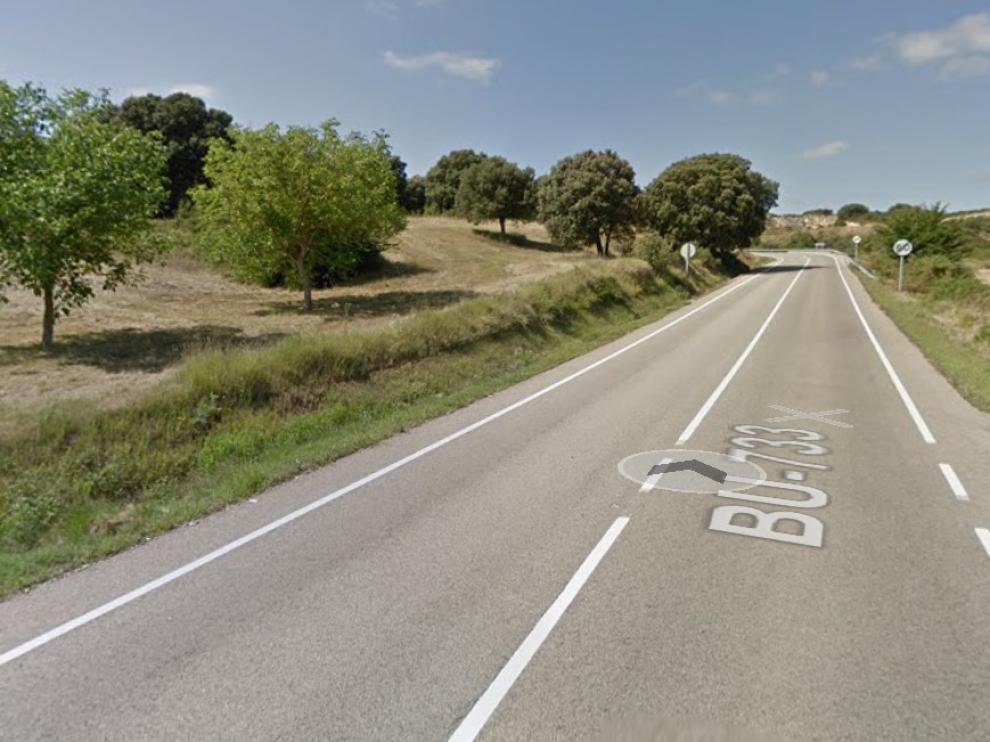 Carretera de Miranda de Burgos donde ocurrió el accidente.