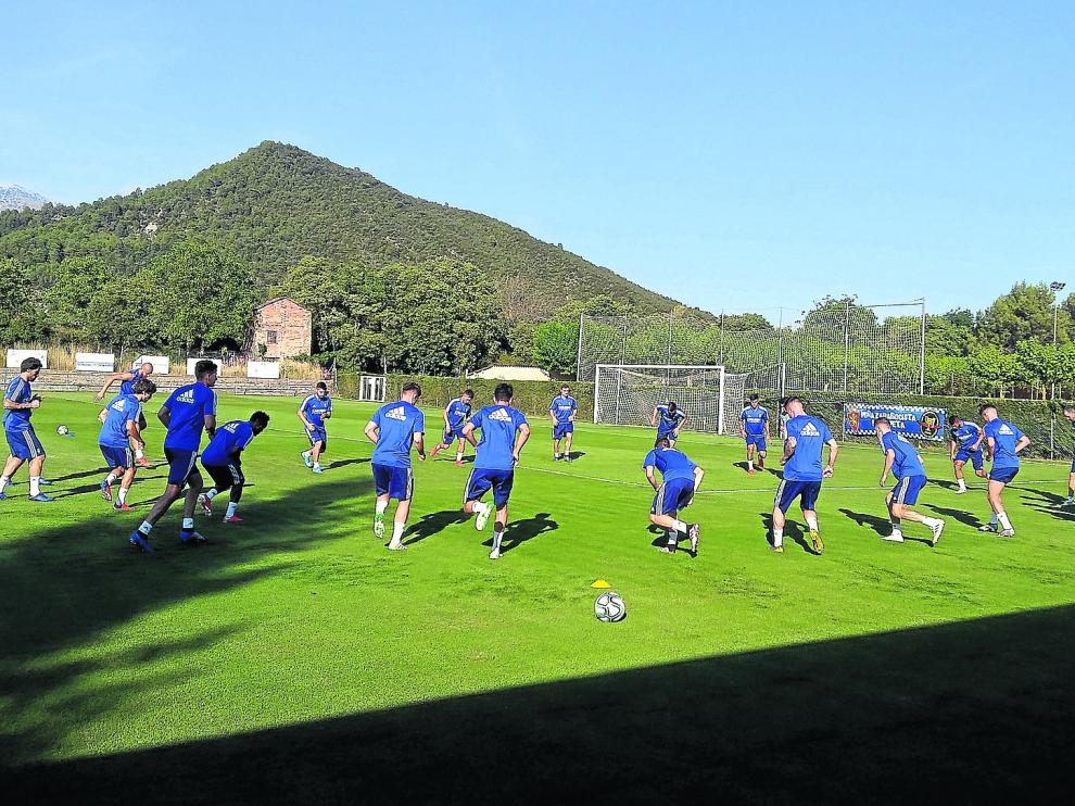 Vista general del campo de entrenamiento de Boltaña, en la pasada pretemporada