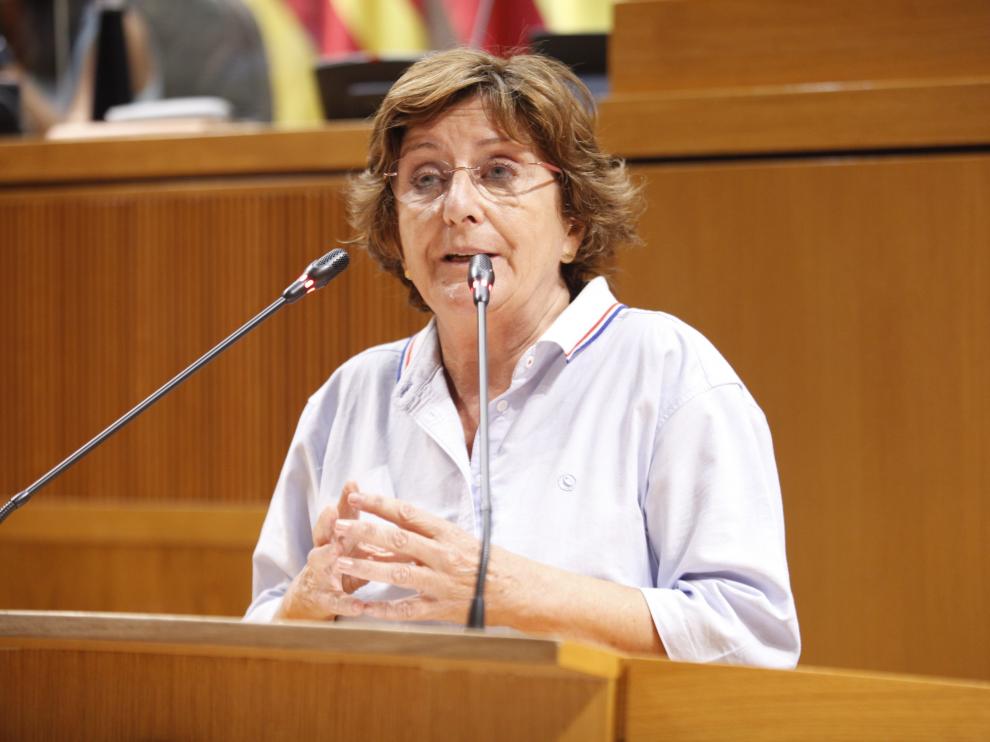 Mariví Broto, en el Pleno de las Cortes de Aragón de este viernes