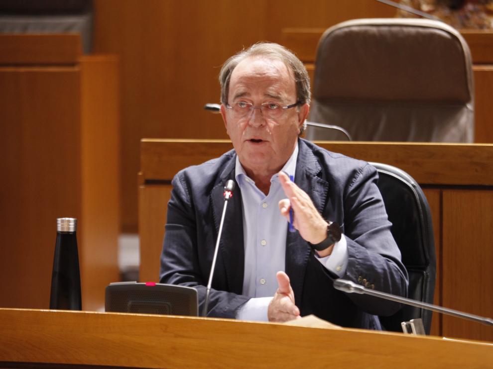Carlos Perez Anadón, este lunes en las Cortes de Aragón.