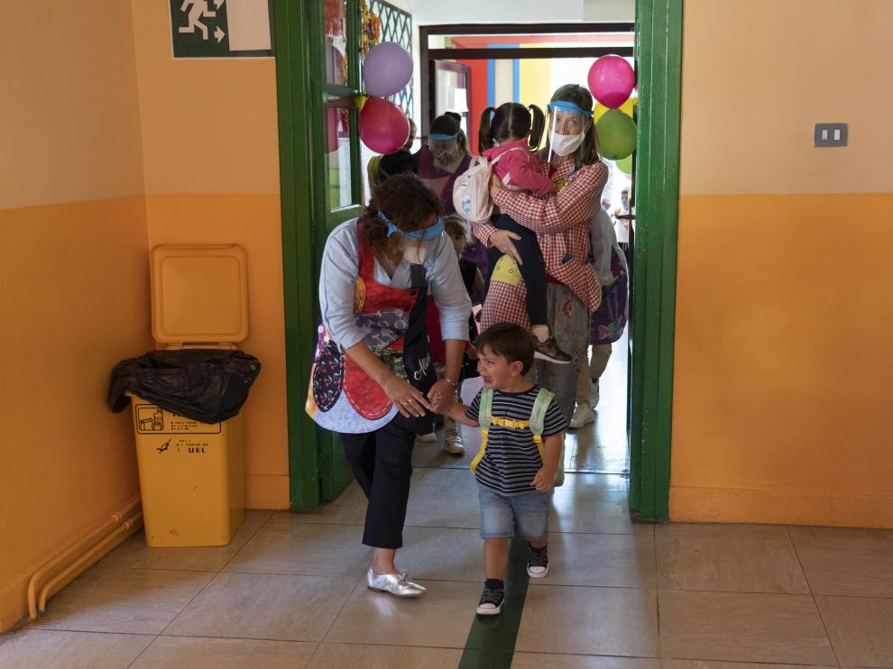 Vuelta al cole en Teruel, colegio Ensanche