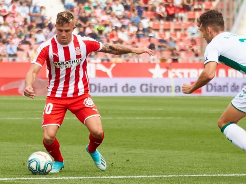 Pablo Maffeo, durante un partido con el Girona.