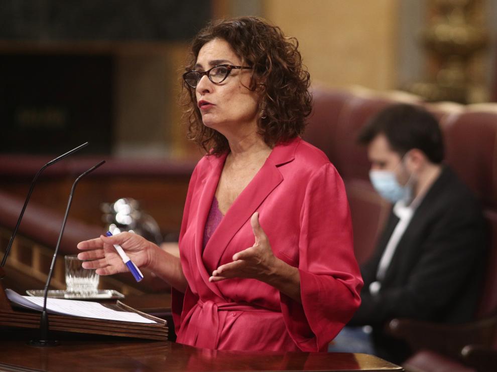 La ministra Montero, este jueves, en el Congreso.