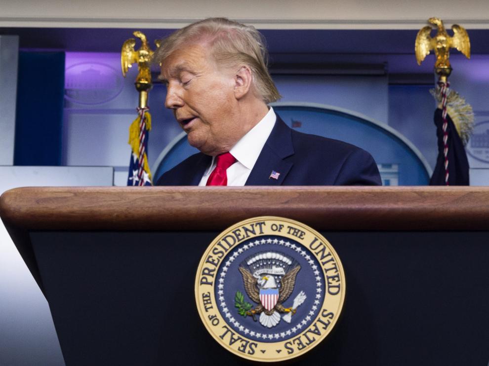 Donald Trump, el jueves, en una rueda de prensa.