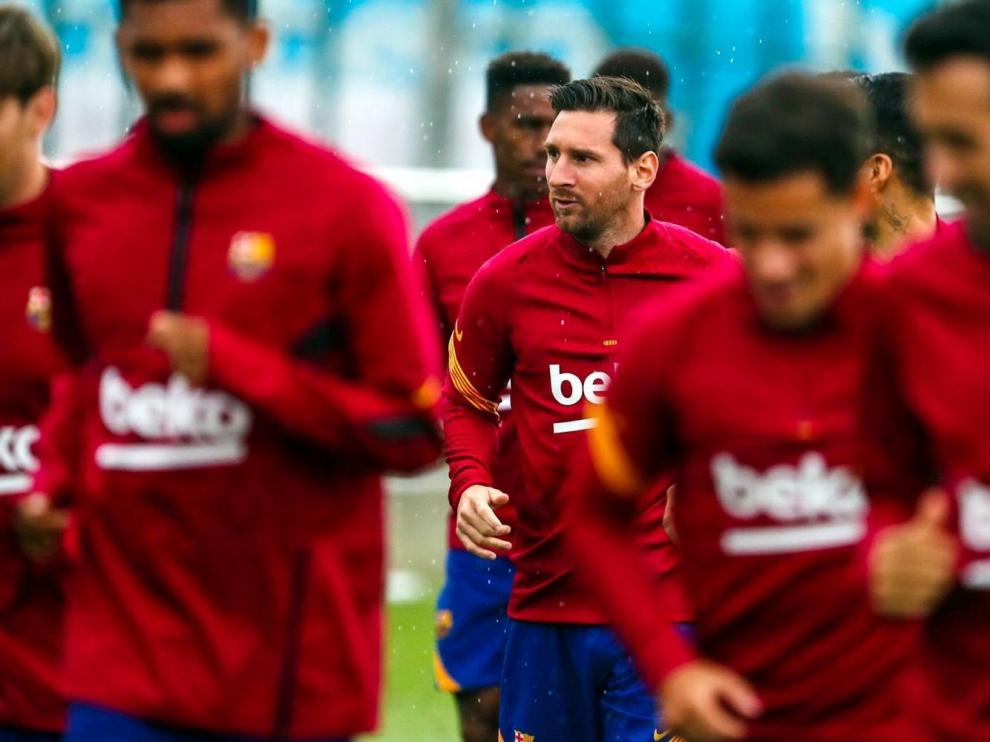 Messi, en la foto entrenando esta semana, ha protagonizado la noticia del verano en Primera.