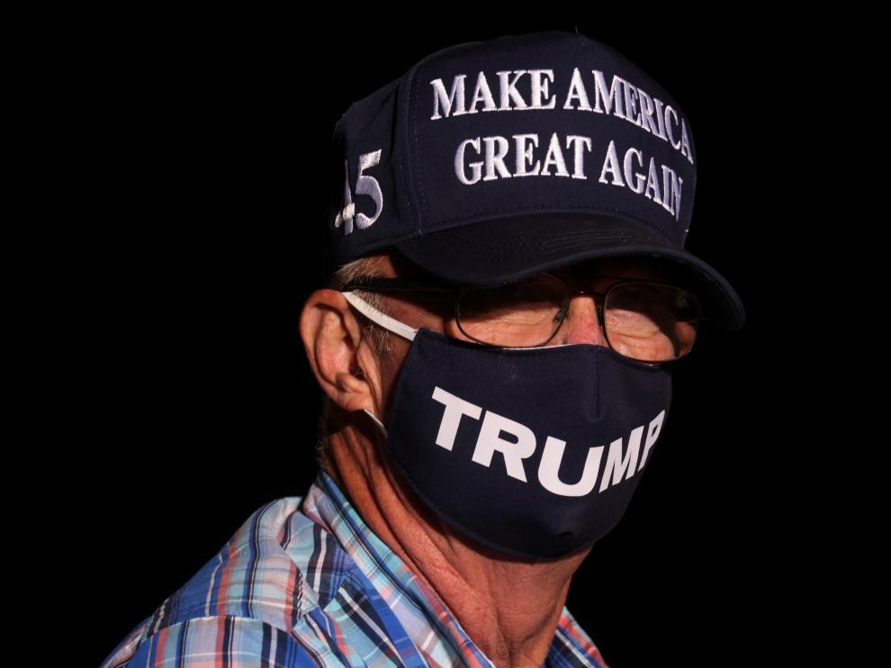 Un seguidor de Trump, este sábado, en Nevada.