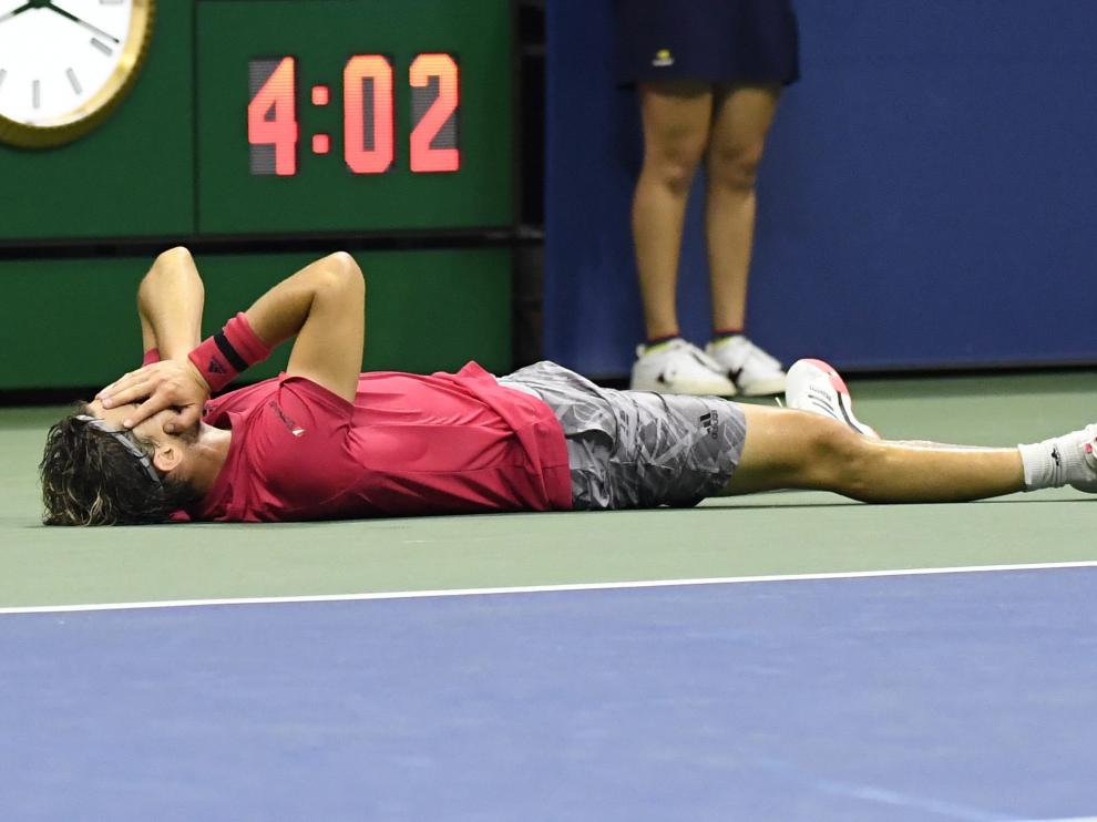Dominic Thiem celebra su triunfo en Flushing Meadows.