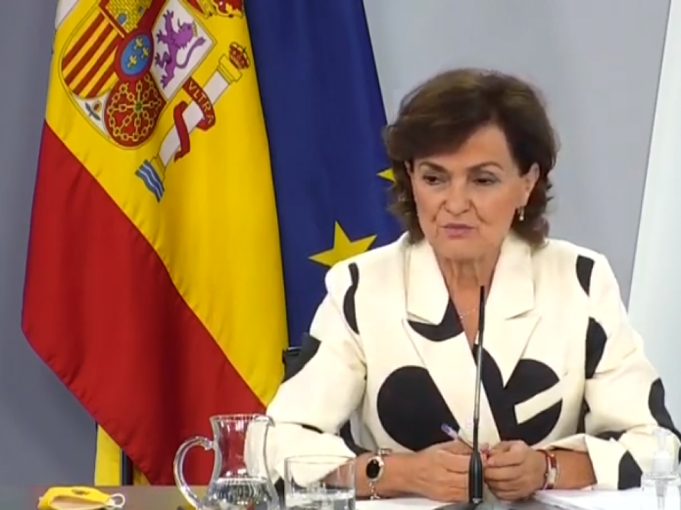 Carmen Calvo en Rueda de prensa
