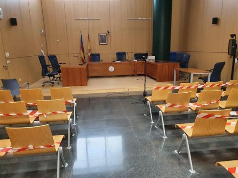 Sala de vistas de la Ciudad de la Justicia de Valencia